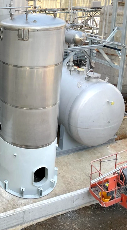 Serbatoi industriali in acciaio inox per impianto produzione resina COIM 2005