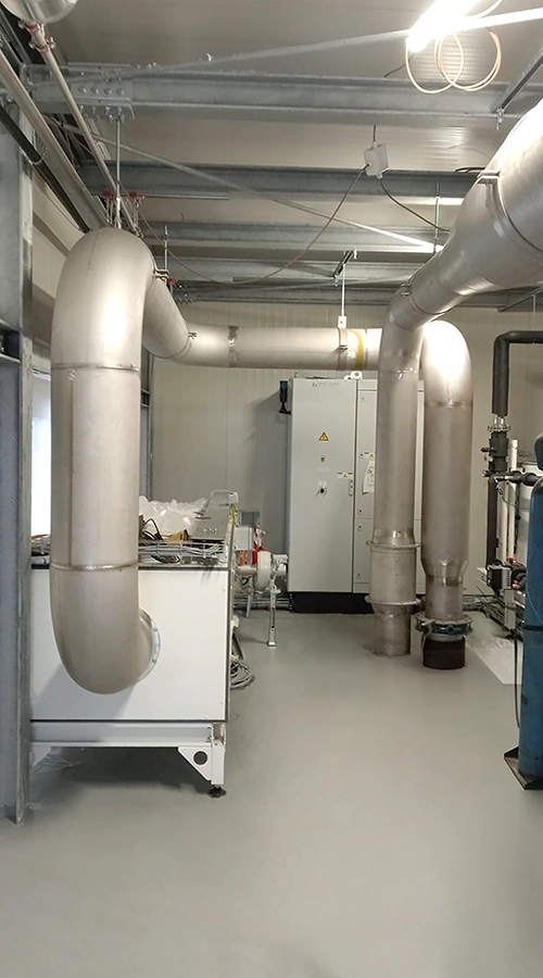 Canalizzazioni HVAC industriali in acciaio installate da CO.I.M. per impianti di trattamento aria