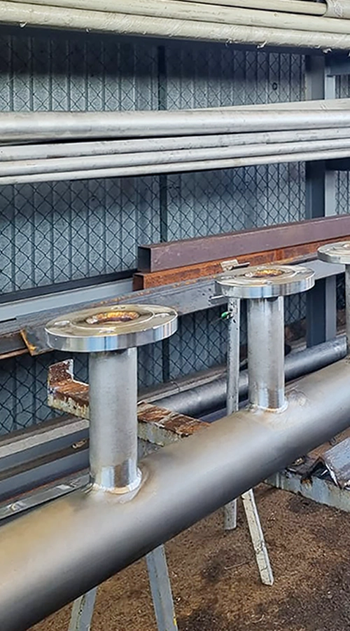 Collettore industriale in acciaio inox prefabbricato in officina da CO.I.M.