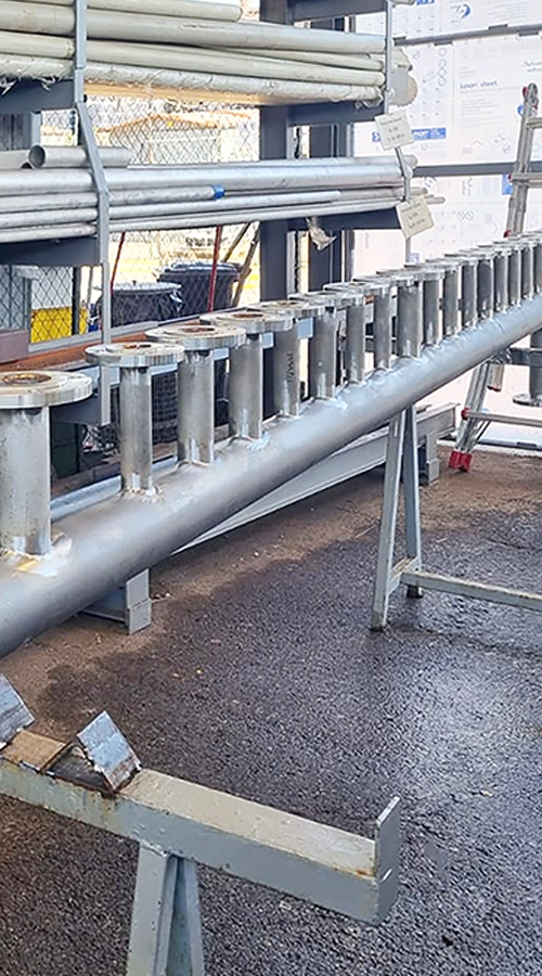 Collettore industriale in acciaio inox prefabbricato in officina da CO.I.M.