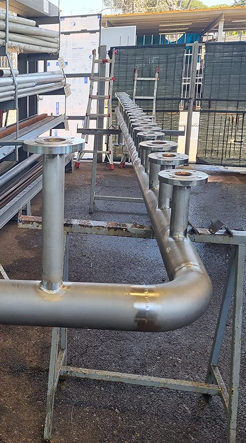 Collettore industriale in acciaio inox prefabbricato per impianti di processo realizzato da CO.I.M.