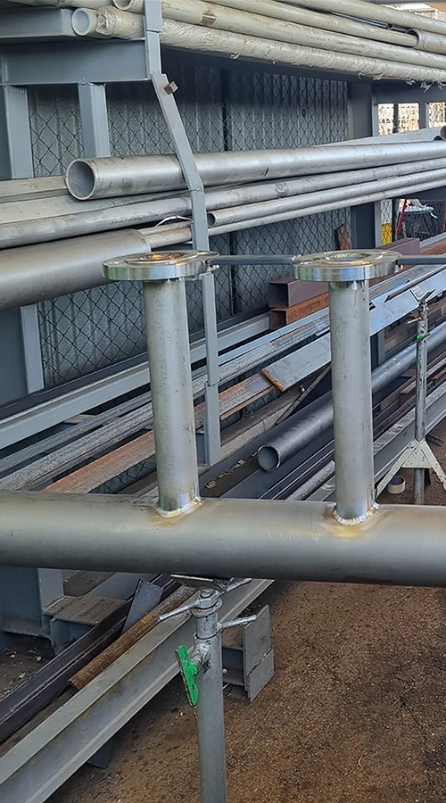 Collettore industriale in acciaio inox prefabbricato per impianti di processo realizzato da CO.I.M.