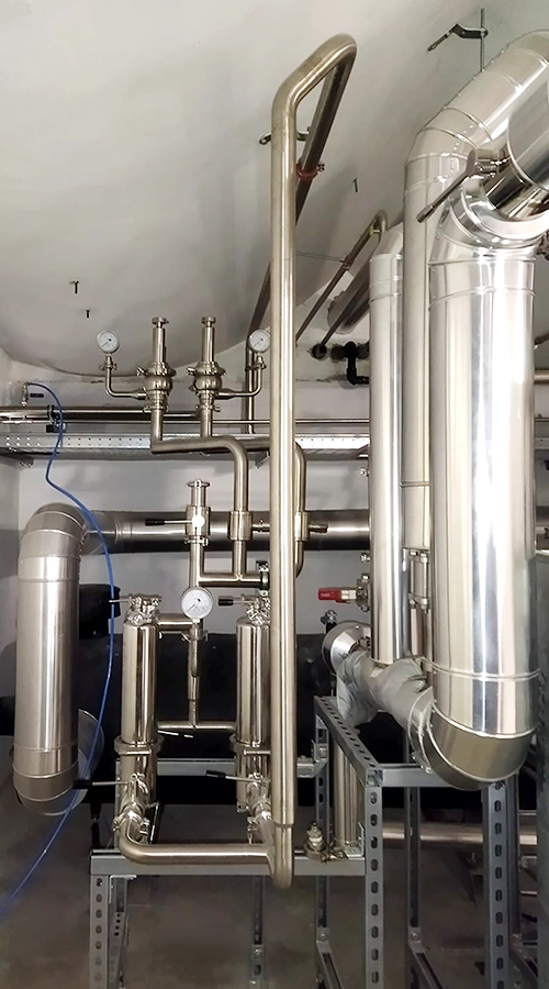 Impianto Clean Utilities con tubazioni in acciaio inox realizzato da CO.I.M.
